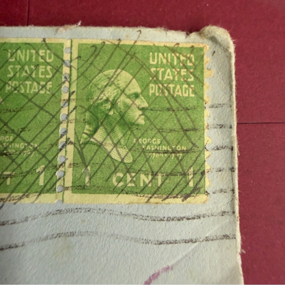 George Washington 1 One Cent Stamp 1789-1797 Green (3 Attached ) as shown - Picture 4 of 5